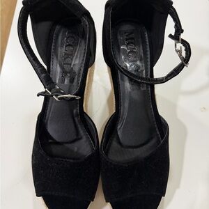 Mcckle Black Espadrille wedge Women's Shoes